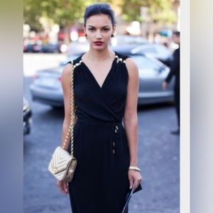 Diane Von Furstenberg Chania Black Pleated Dress